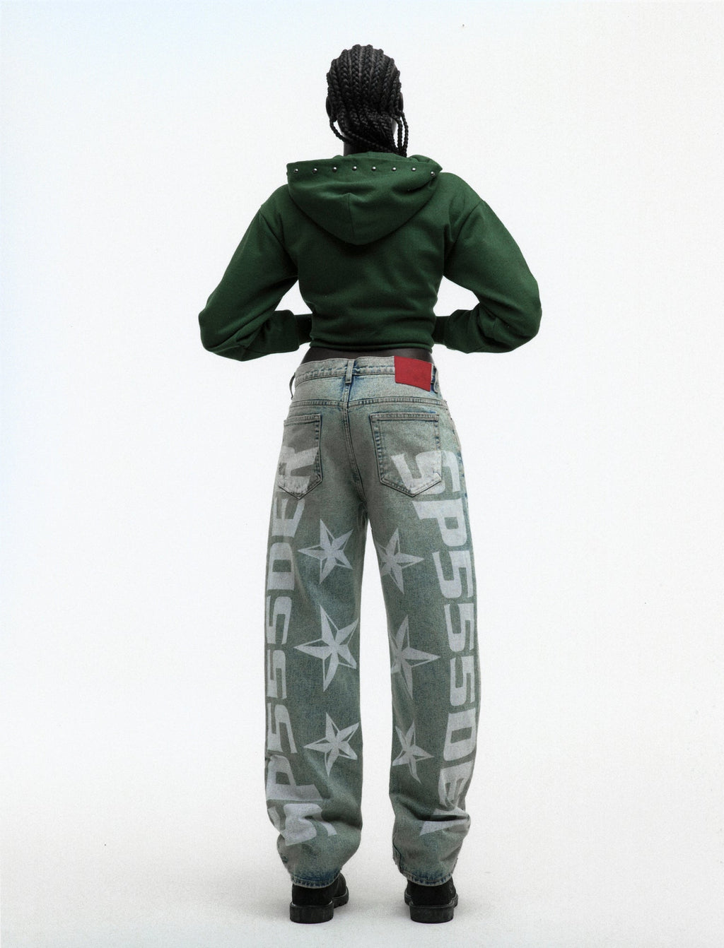 OG WEB STUDDED ZIP HOODIE