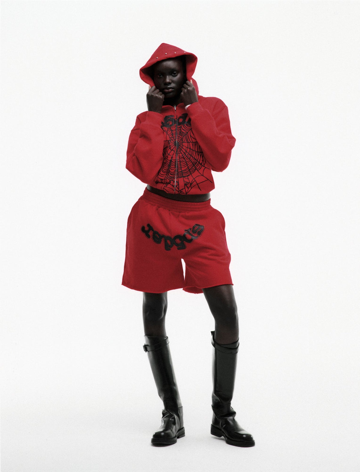 OG WEB STUDDED ZIP HOODIE
