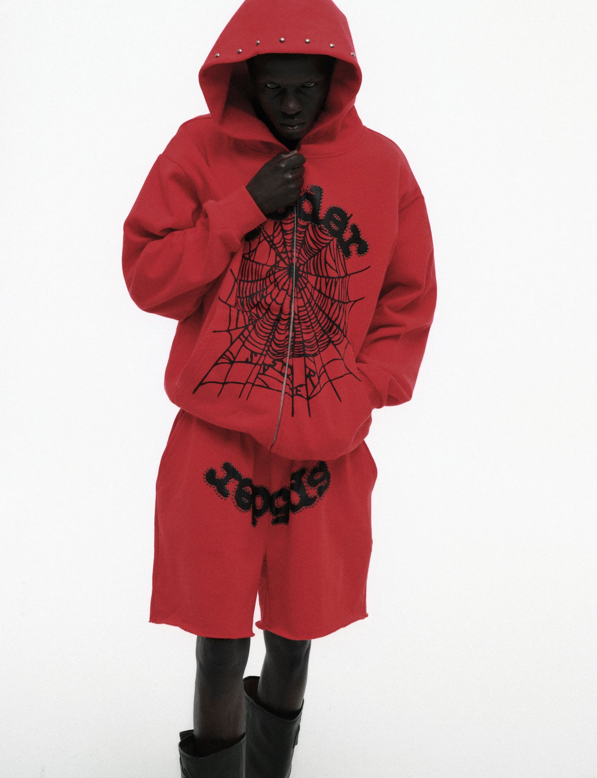 OG WEB STUDDED ZIP HOODIE