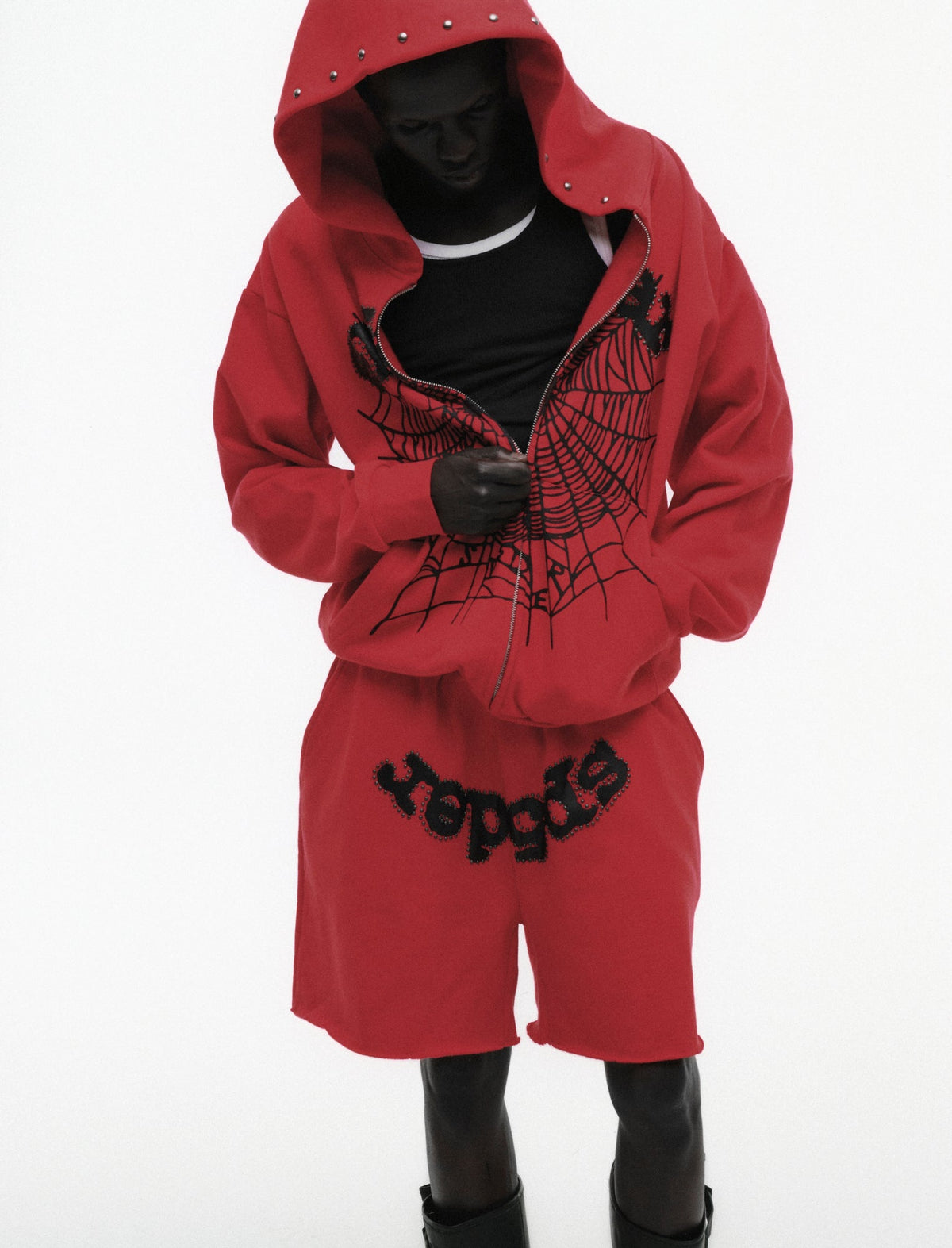 OG WEB STUDDED ZIP HOODIE