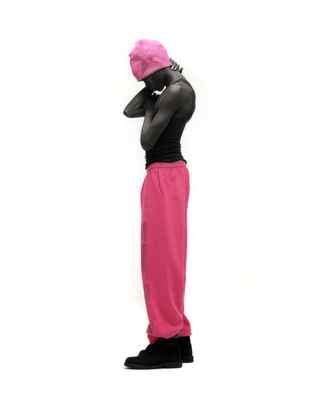 RHINESTONE SILK SWEATPANT