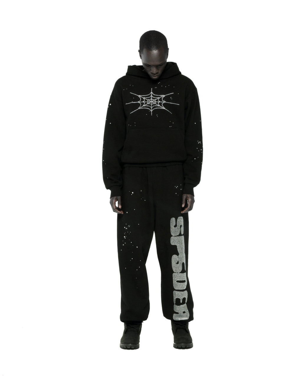 RHINESTONE SILK HOODIE