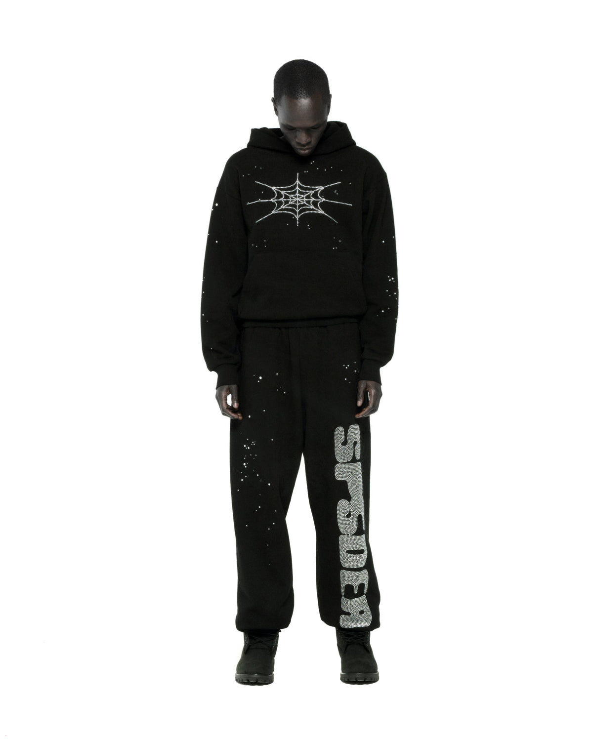 RHINESTONE SILK HOODIE