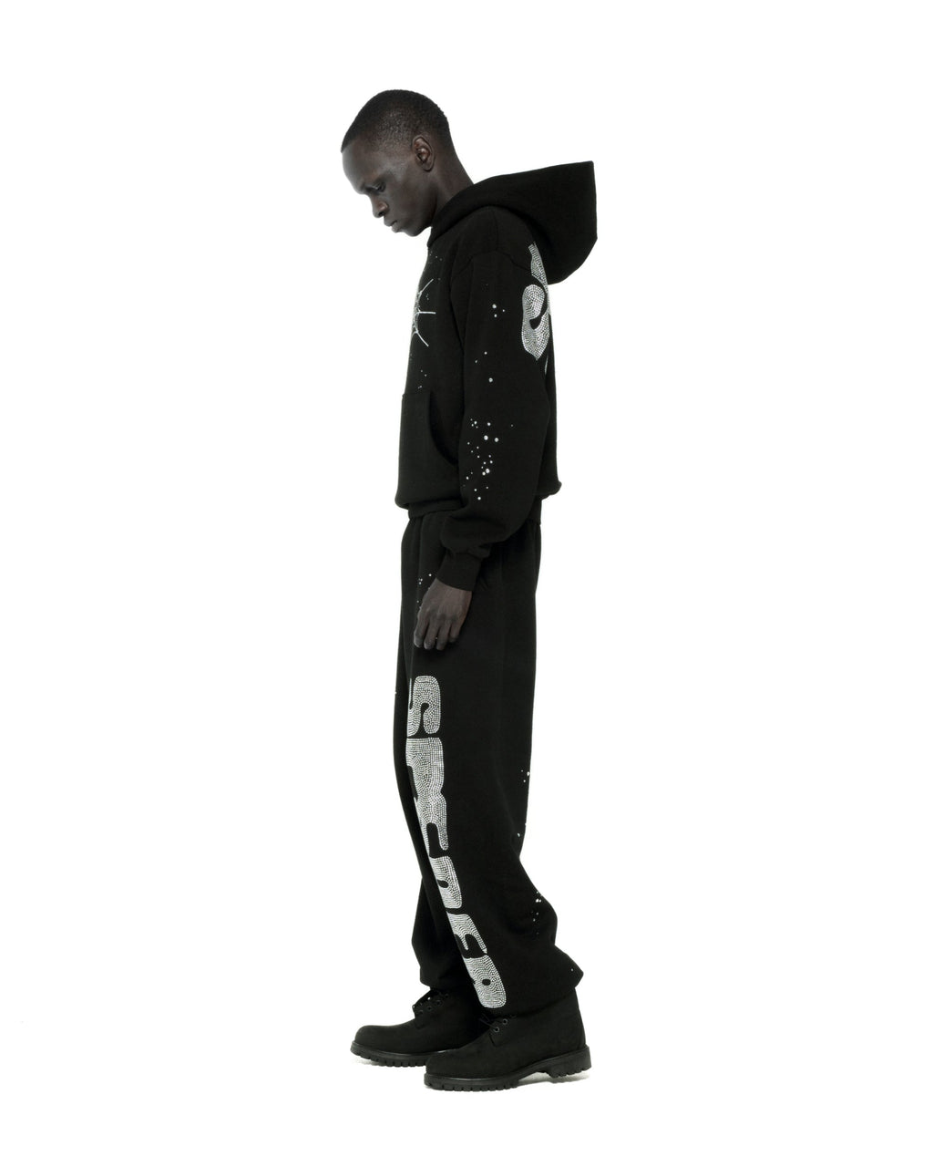 RHINESTONE SILK HOODIE