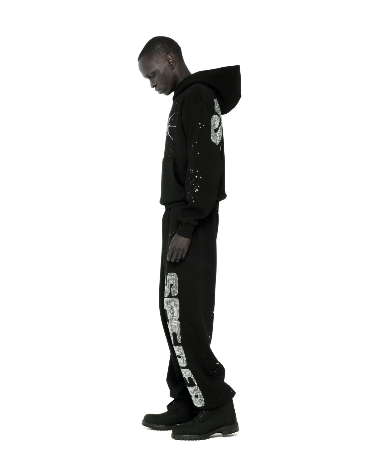 RHINESTONE SILK HOODIE