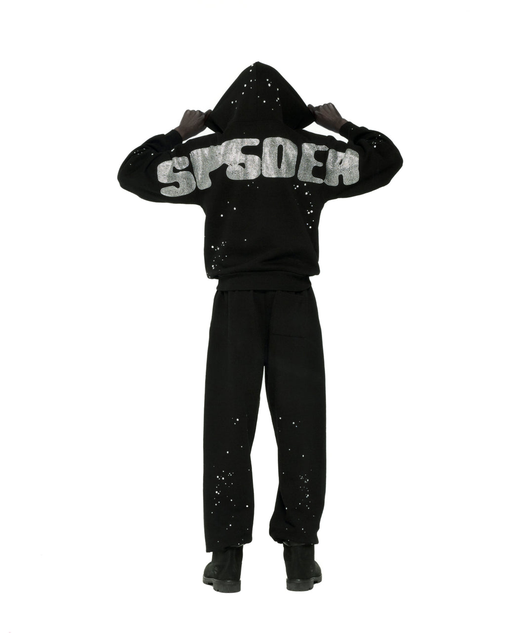 RHINESTONE SILK HOODIE