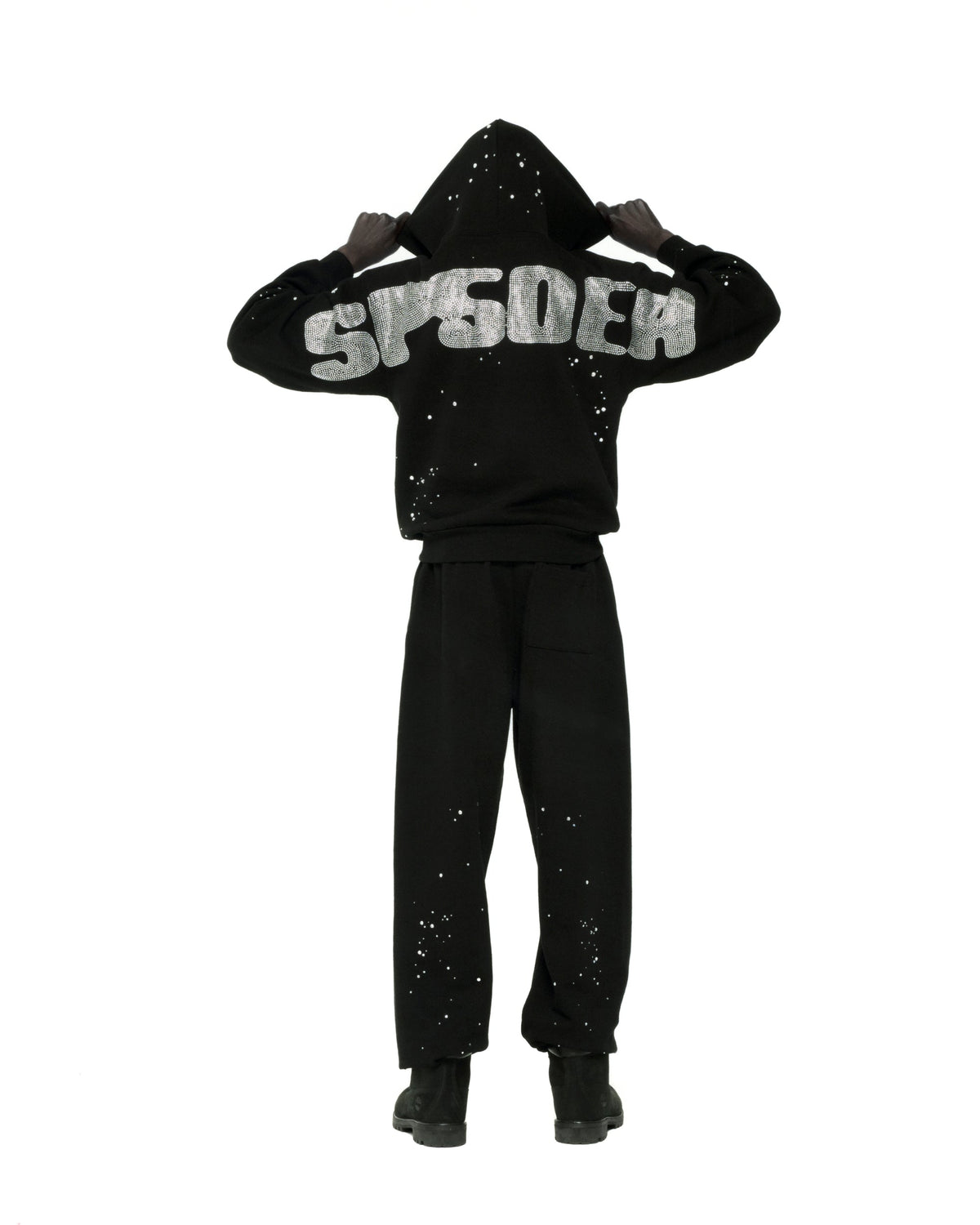 RHINESTONE SILK HOODIE