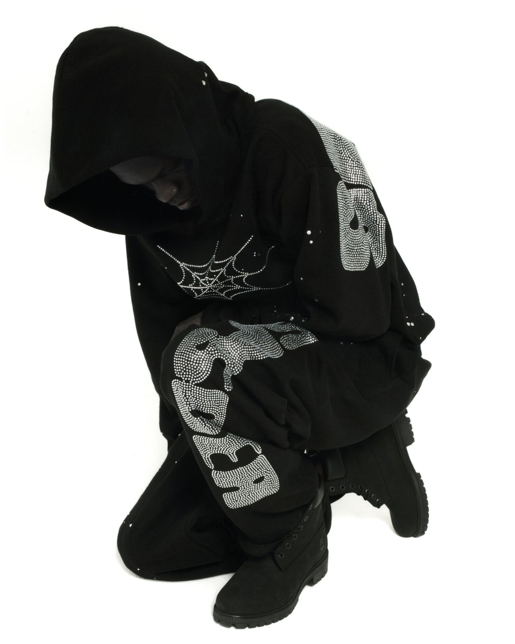 RHINESTONE SILK HOODIE