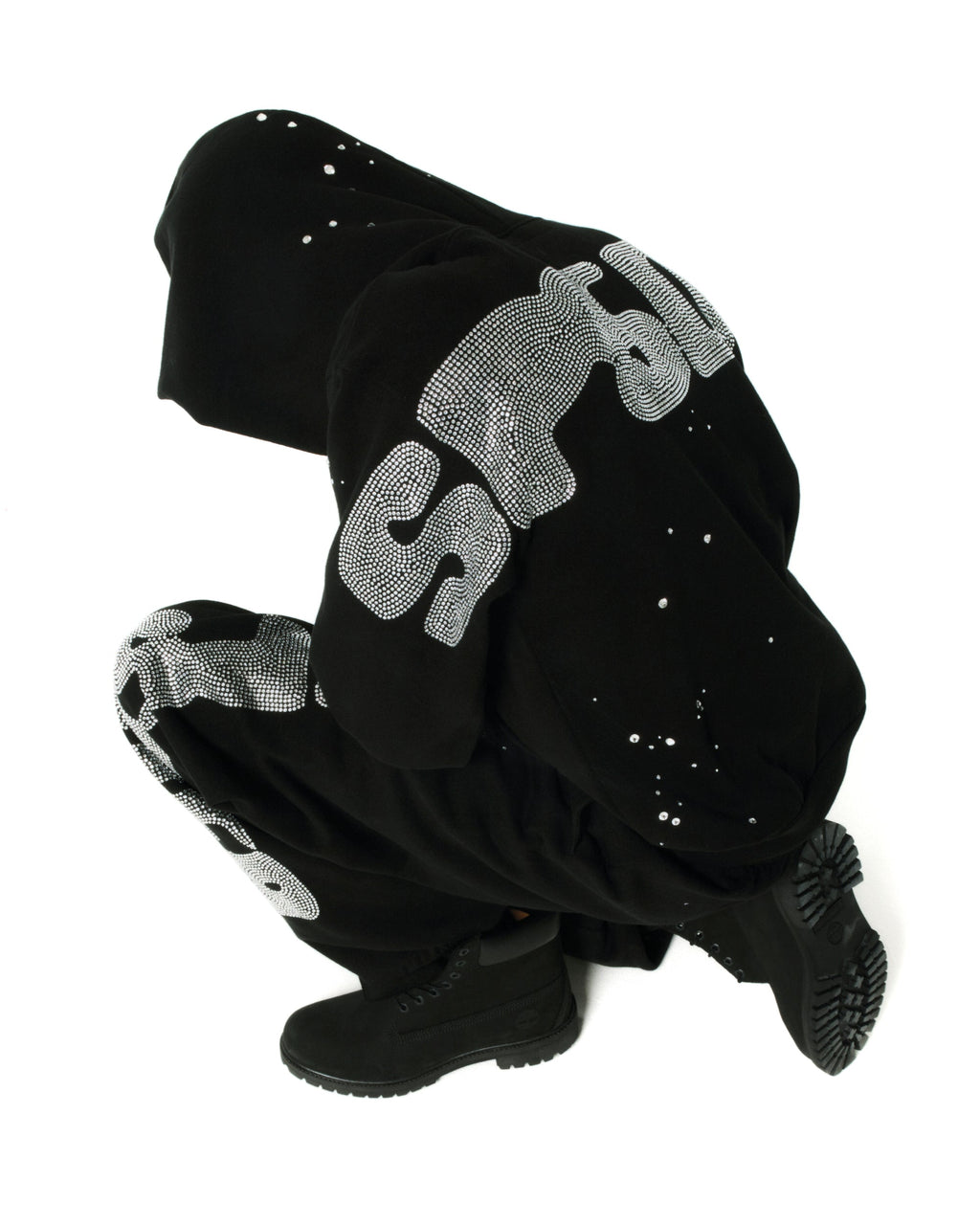 RHINESTONE SILK HOODIE