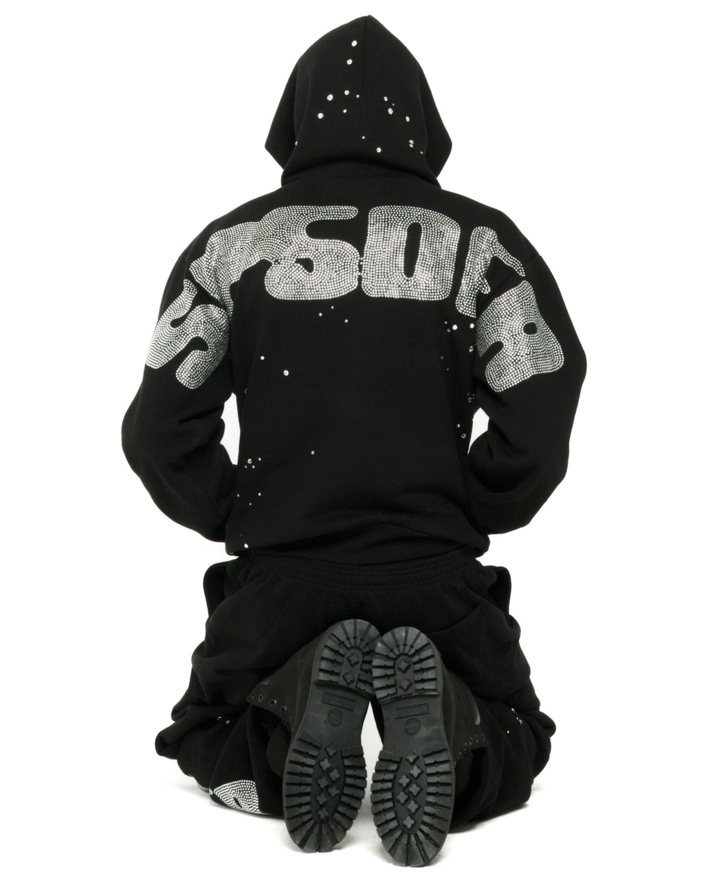 RHINESTONE SILK HOODIE