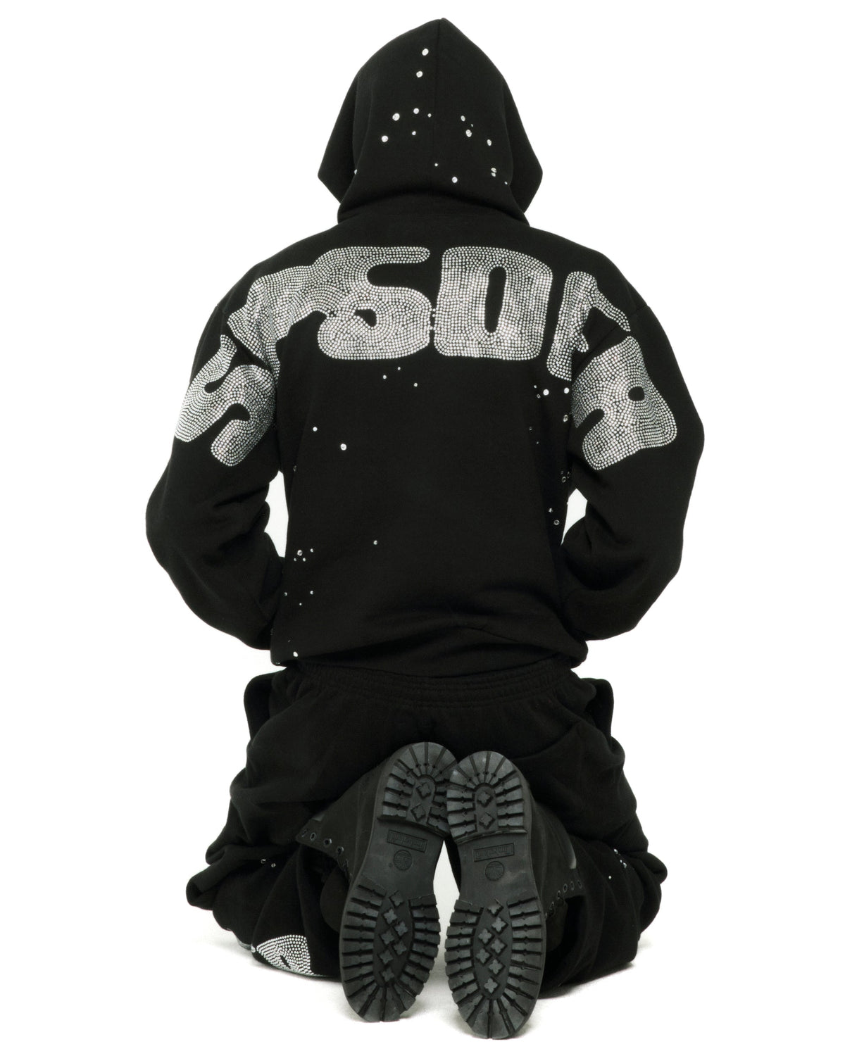 RHINESTONE SILK HOODIE