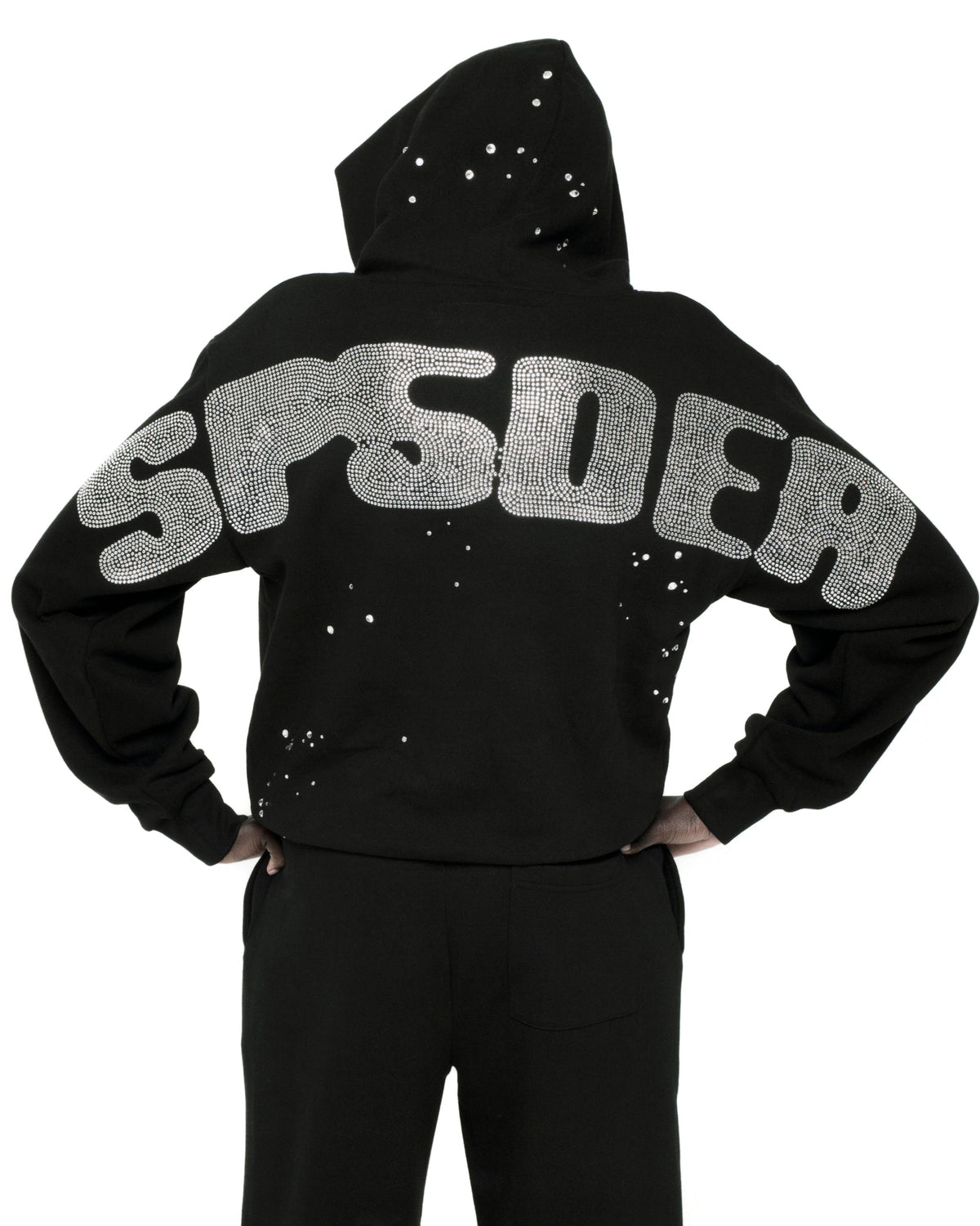 RHINESTONE SILK HOODIE