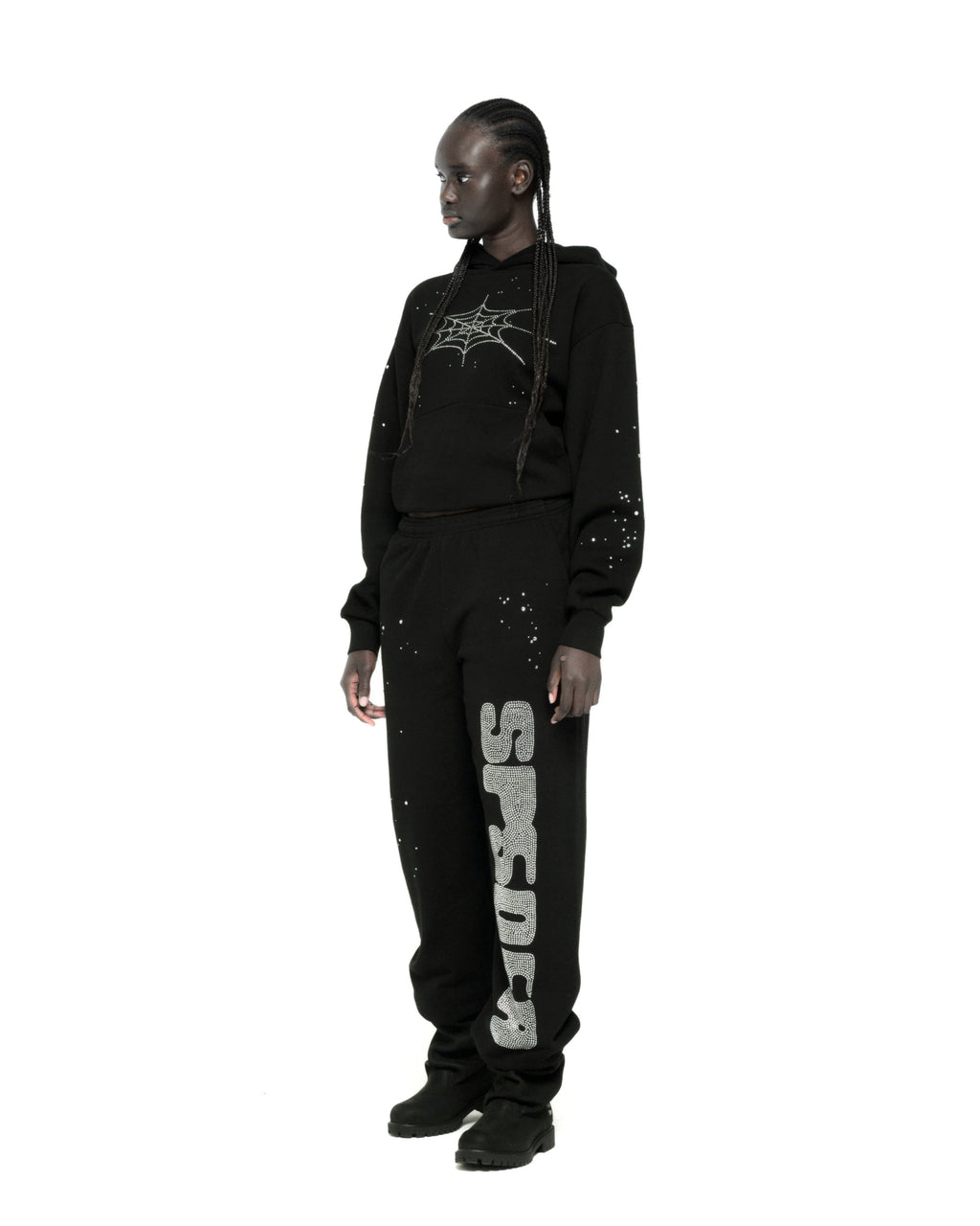 RHINESTONE SILK HOODIE