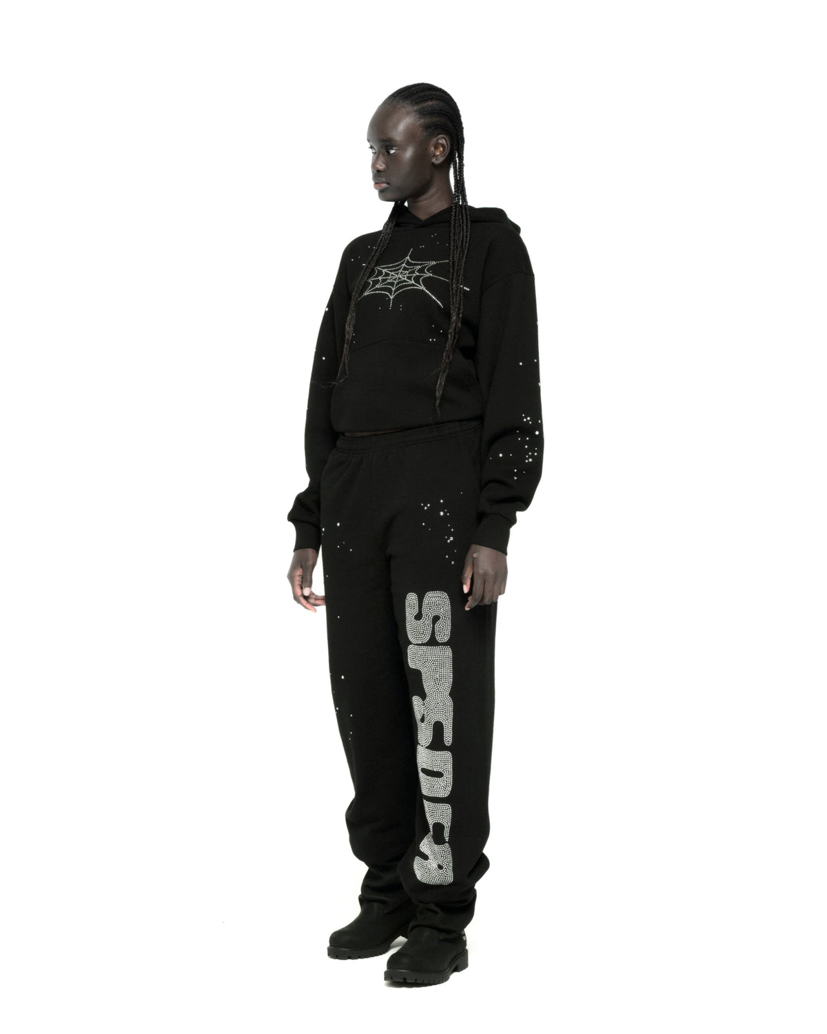 RHINESTONE SILK HOODIE