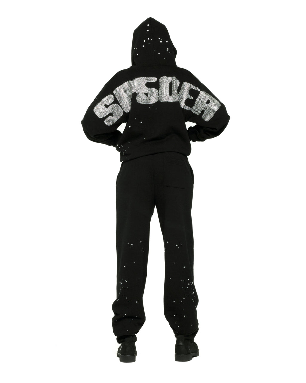 RHINESTONE SILK HOODIE