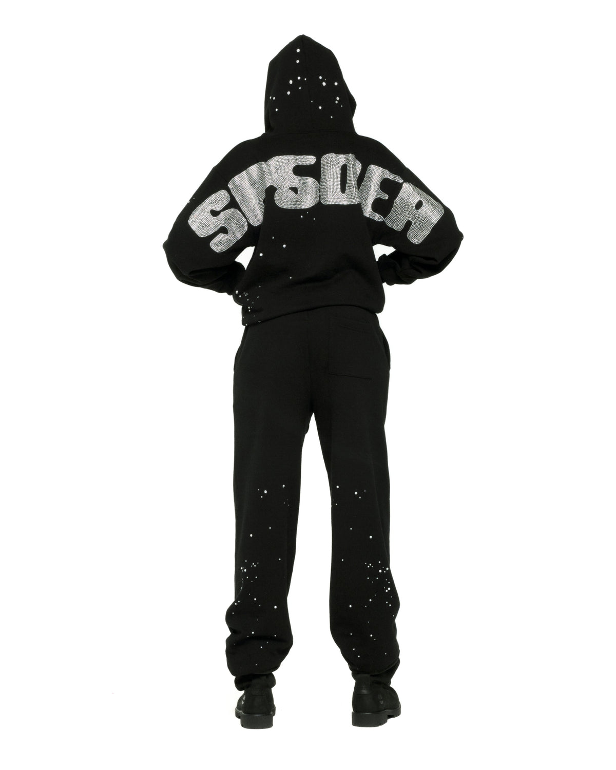 RHINESTONE SILK HOODIE