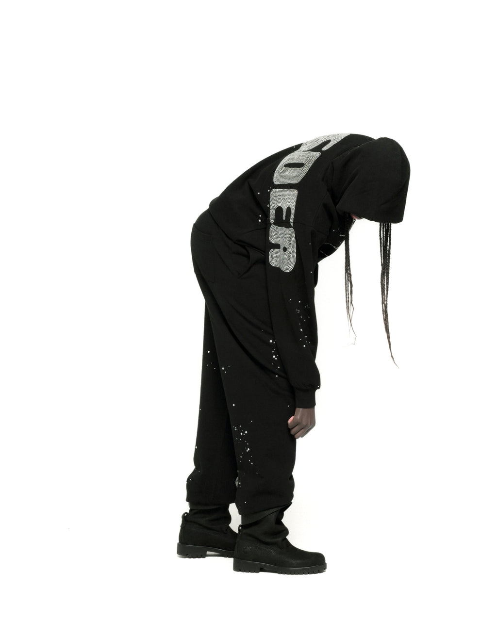 RHINESTONE SILK HOODIE