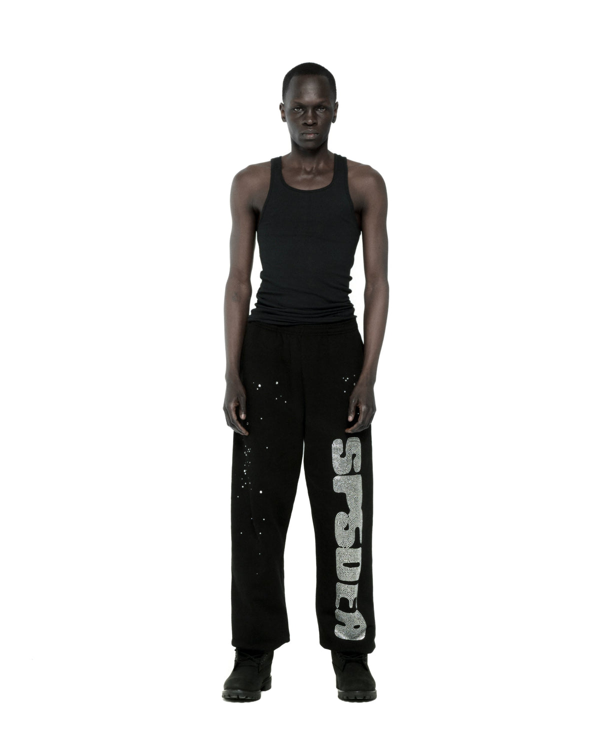 RHINESTONE SILK SWEATPANT