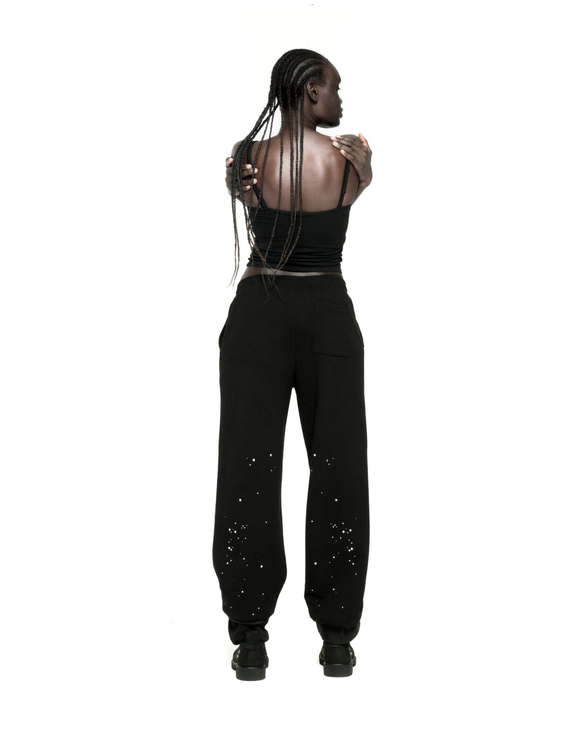 RHINESTONE SILK SWEATPANT