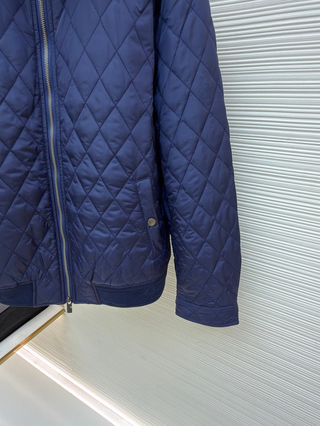 Burberry 25 Quilted Down Jacket Blue Nylon Fabric