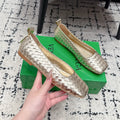 BV Charlotte Ballet Flat Gold Woven Leather 769995