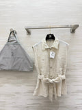 Brunello Cucinelli Vest Cream Linen 396981