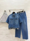 Brunello Cucinelli Set Short Long Pants Washed Denim 396974