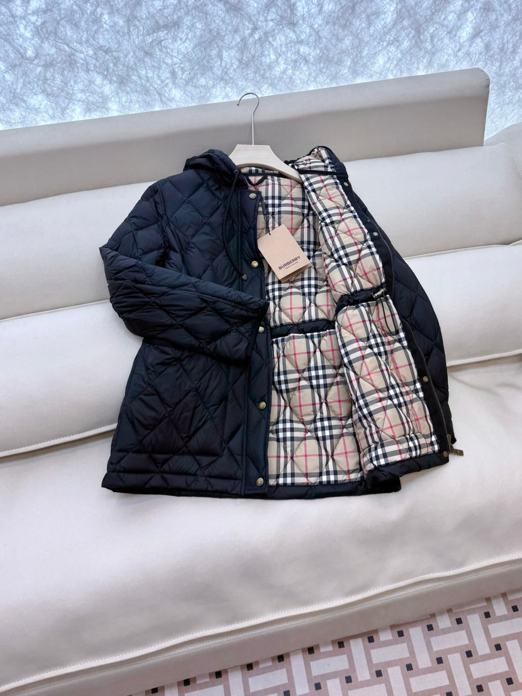Burberry 25 Mid-Length Jacket Black Nylon Cotton