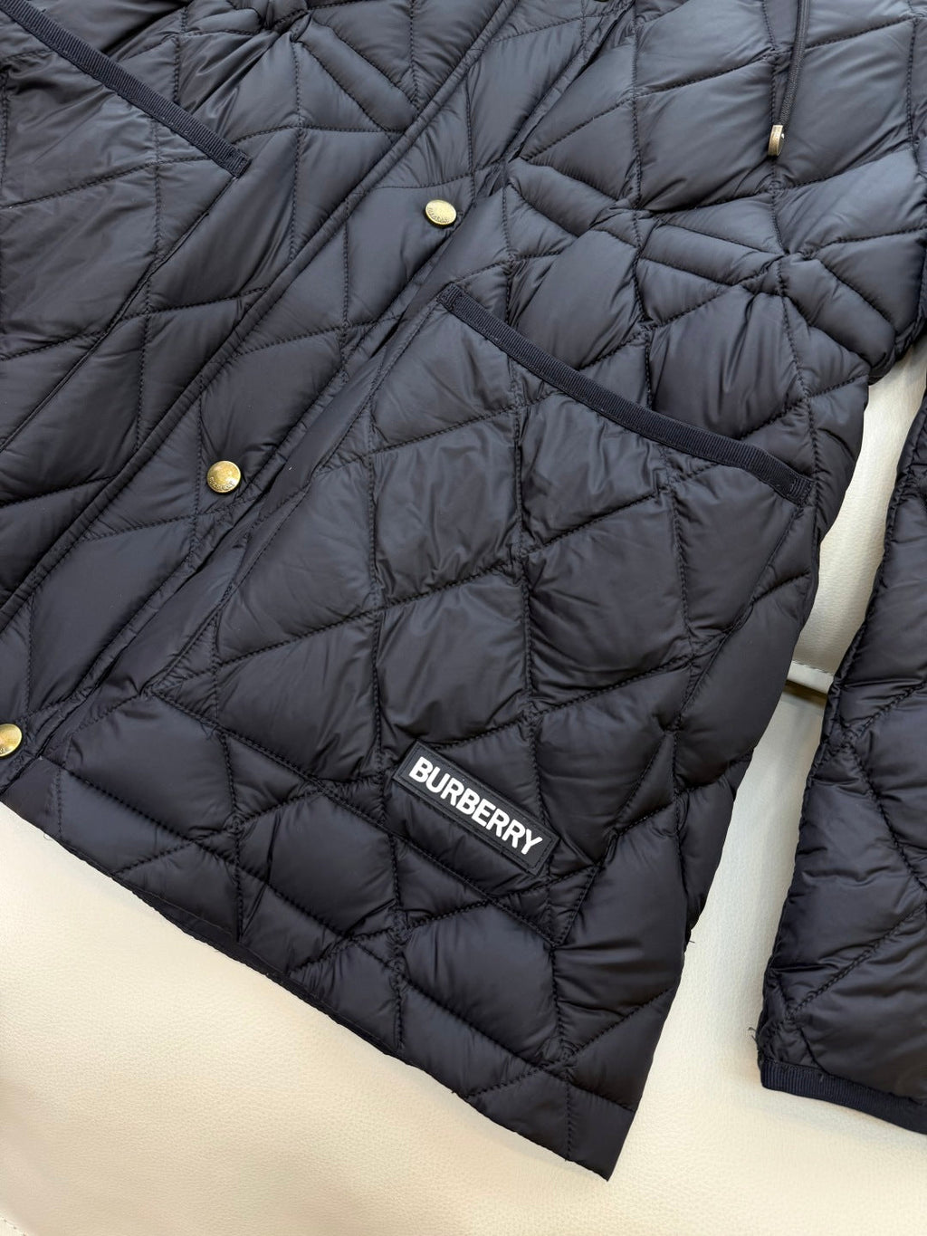 Burberry 25 Mid-Length Jacket Black Nylon Cotton