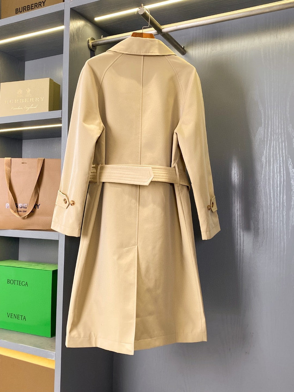 Bur 25 Beige Long Coat Simple Design 238424