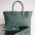 BV Large Cabat Bag 51cm Green Leather GHW