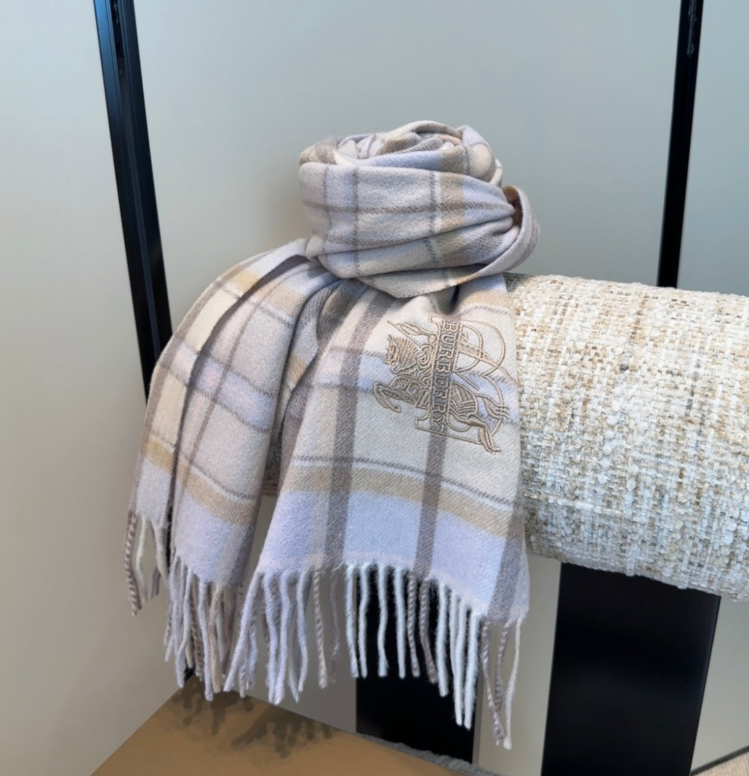 BRR Check Scarf 30*180cm Ivory Cashmere 207637