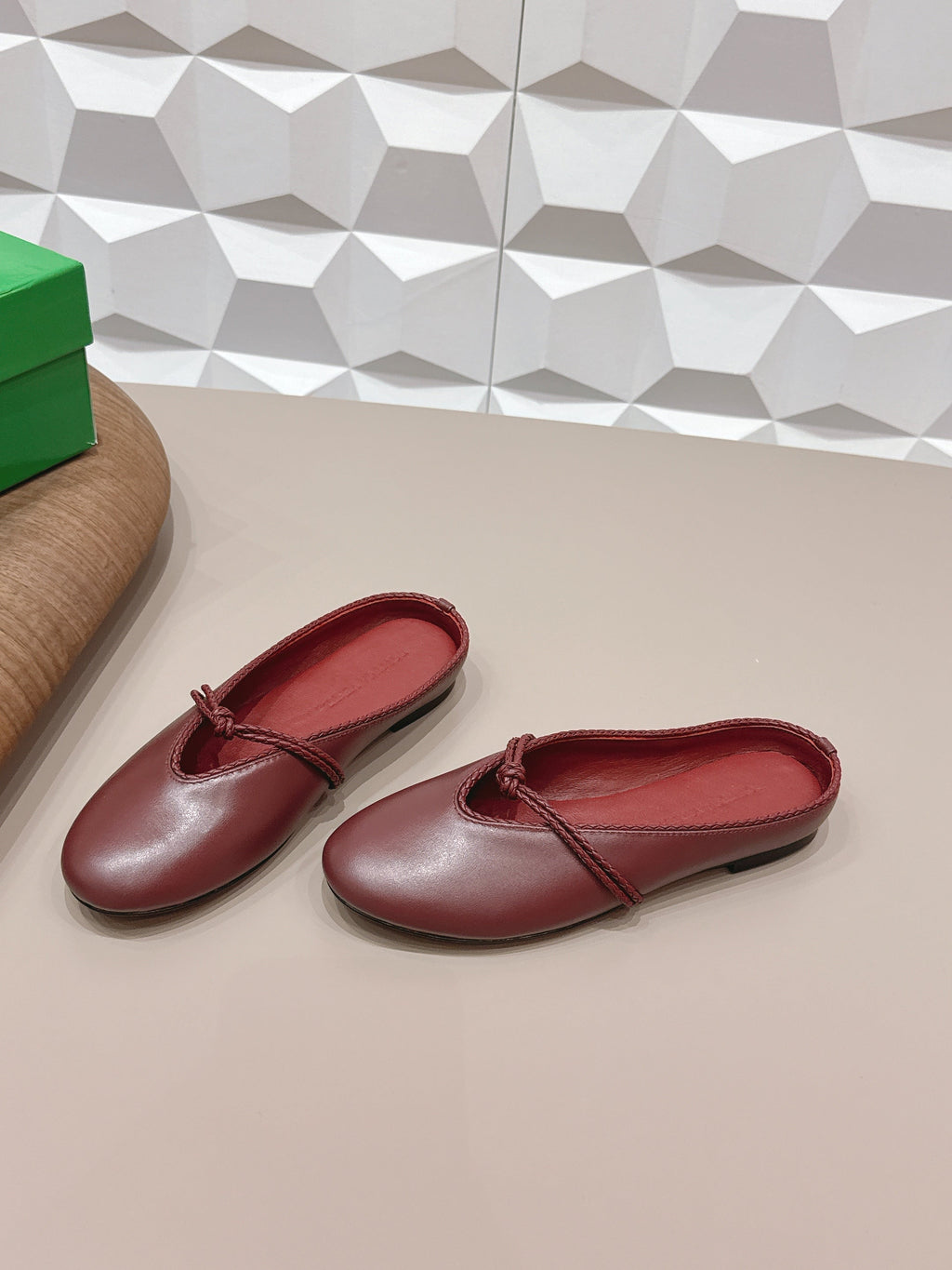 BV Rosa Mary-Jane Ballerina Burgundy Lambskin 613305