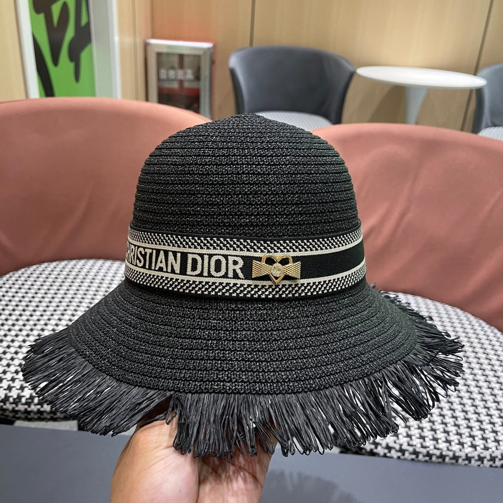 BUCKET HAT IN BLACK RAFFIA 653606
