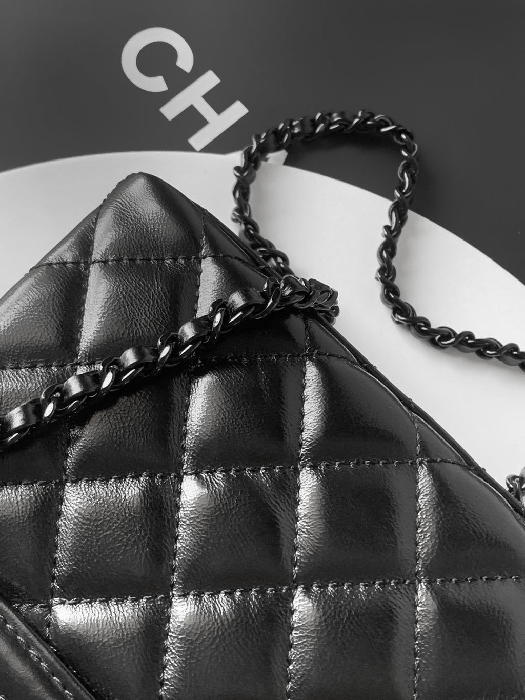 cc 24a nano 19cm kelly shopper bag lambskin black hardware