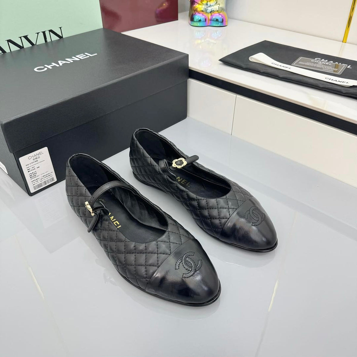 CC 25 Mary Jane Black Quilted Lambskin 368134