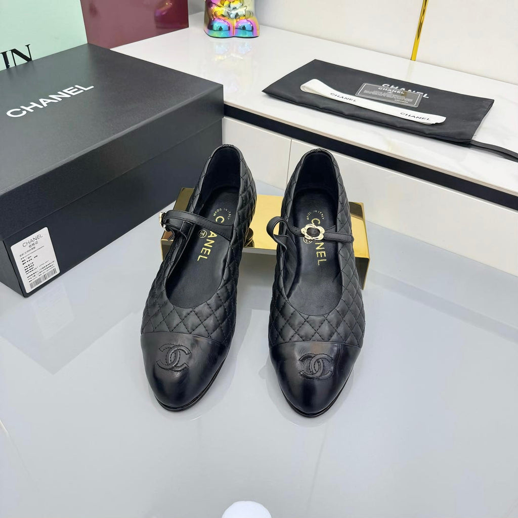 CC 25 Mary Jane Black Quilted Lambskin 368134