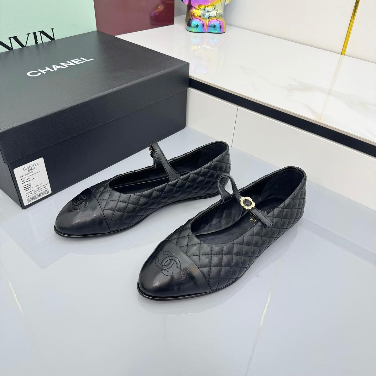 CC 25 Mary Jane Black Quilted Lambskin 368134