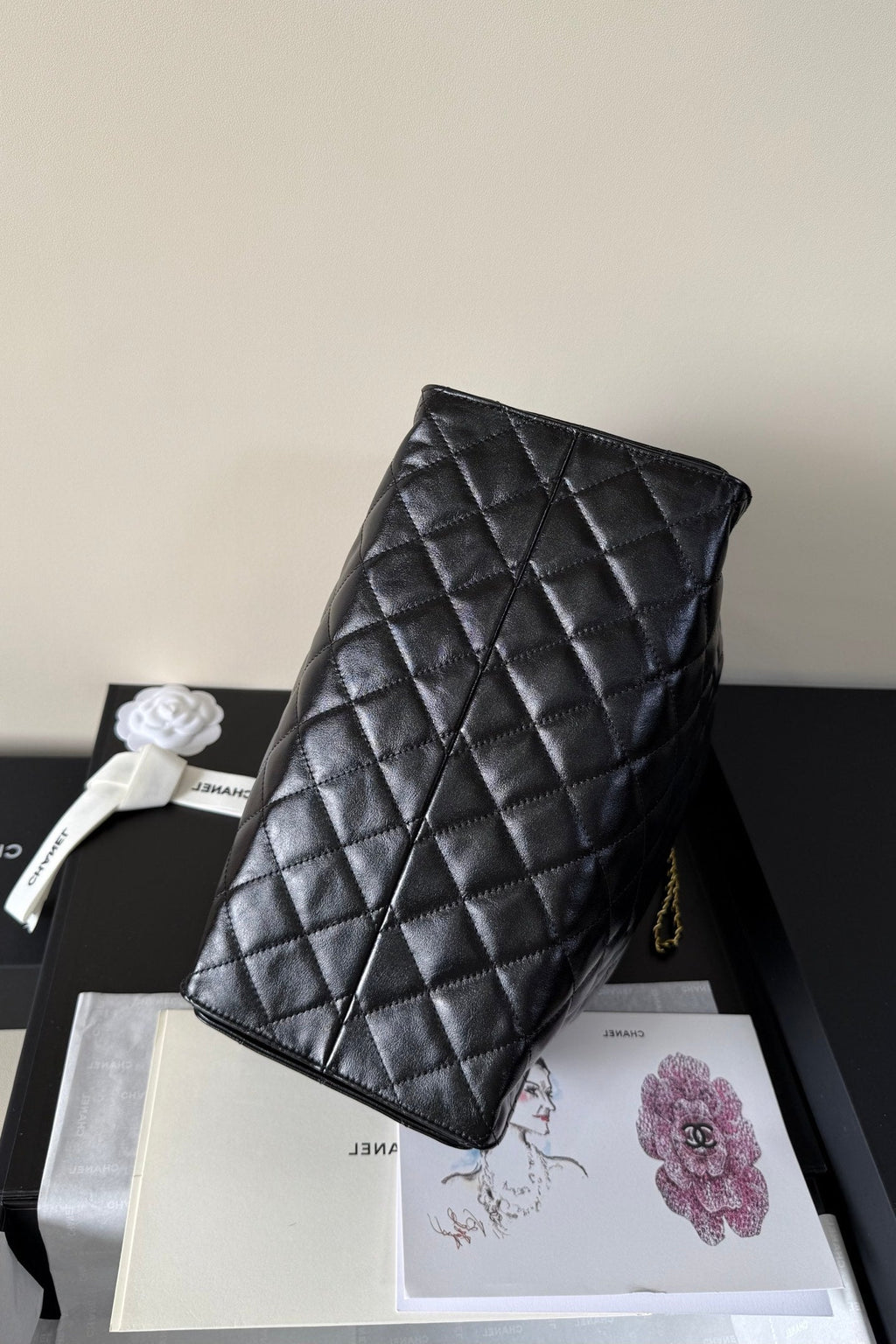 CC 25 Hobo Bag 30cm Black Glossy Leather GHW 282466