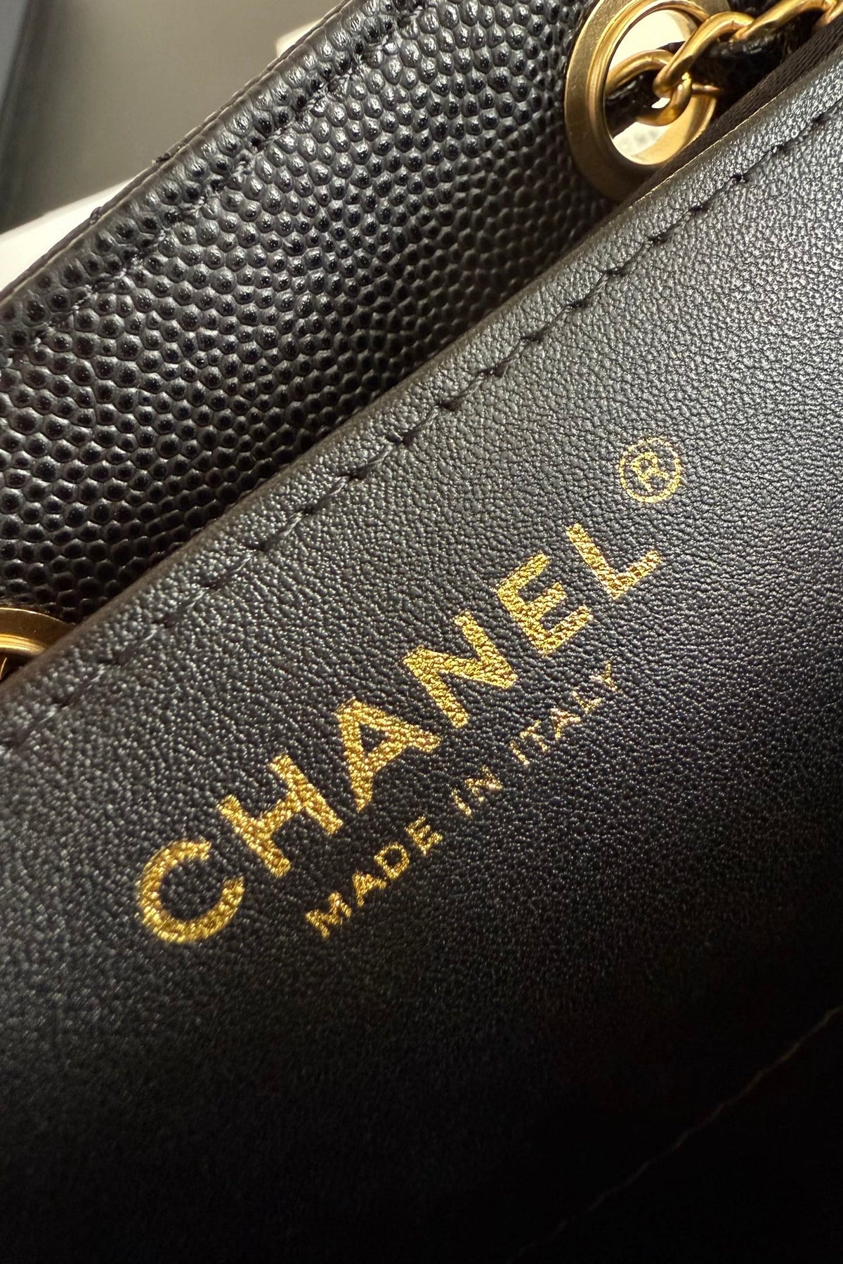 CC 25 Hobo Bag 30cm Black Grained Calfskin Leather GHW 282473