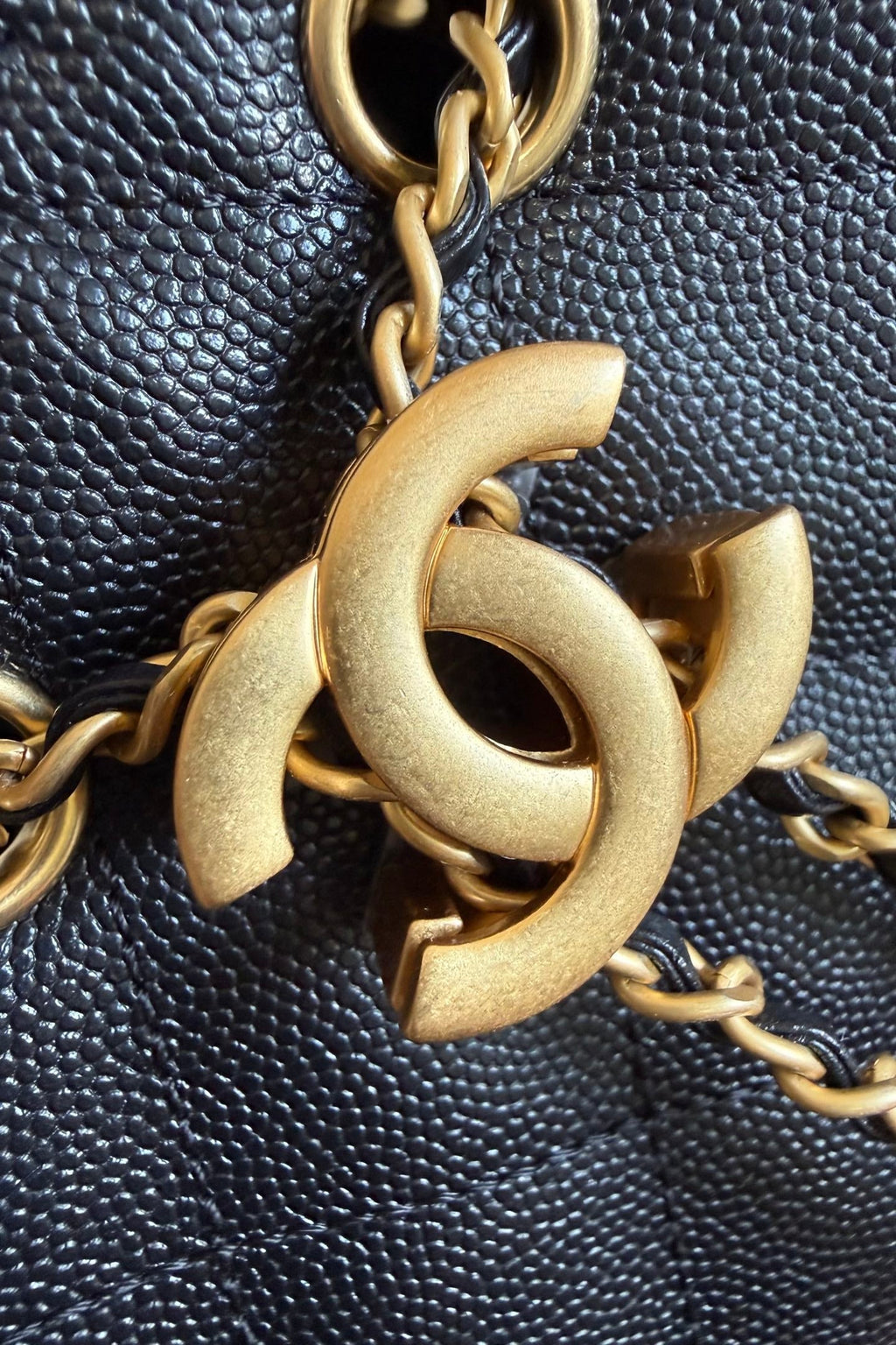 CC 25 Mini Hobo Bag Navy Blue Caviar Leather GHW 282555