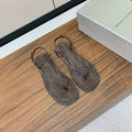 Brunello Cucinelli Flat Sandals Taupe Suede 934692
