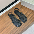 Brunello Cucinelli Flat Sandals Black Leather 934694