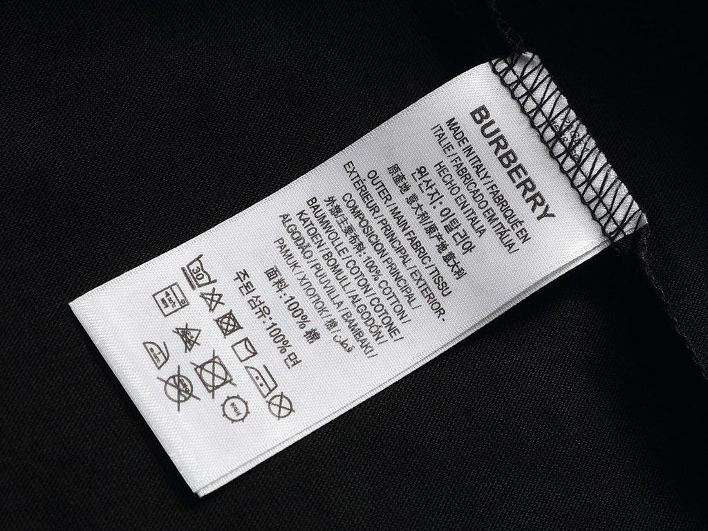Burberry Men Knight Oversized T-Shirt Black White Cotton