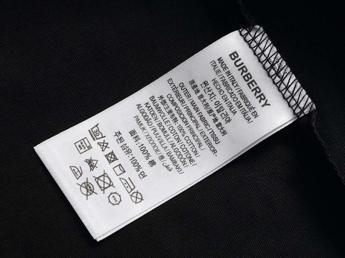 Burberry Men Knight Oversized T-Shirt Black White Cotton