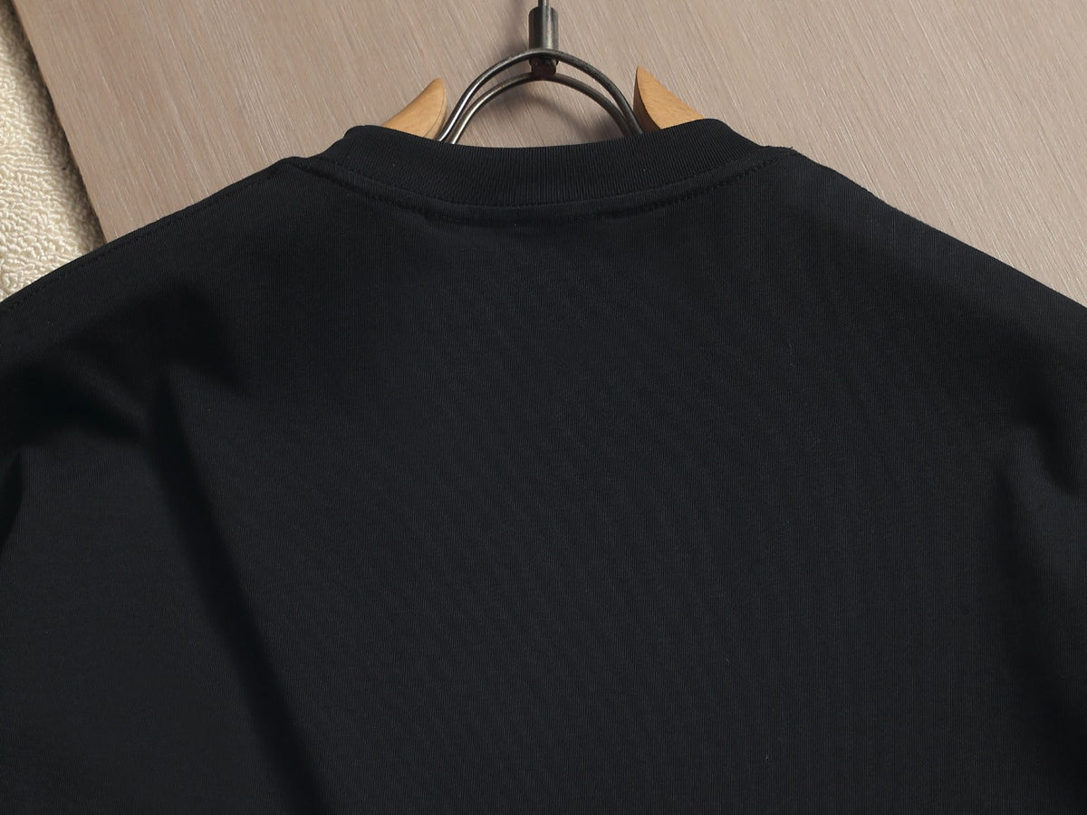Burberry Men Knight Oversized T-Shirt Black White Cotton