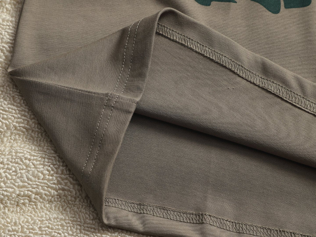 Burberry Men Knight Oversized T-Shirt Green Taupe Cotton