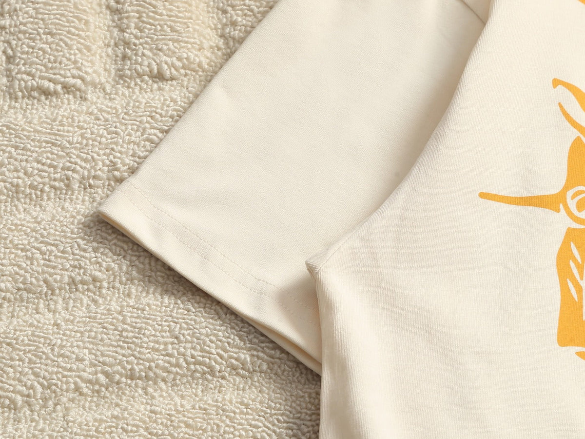 Burberry Men Knight Oversized T-Shirt Cream Yellow Cotton