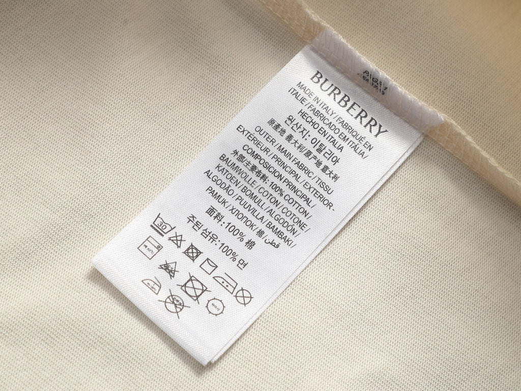 Burberry Men Knight Oversized T-Shirt Cream Yellow Cotton