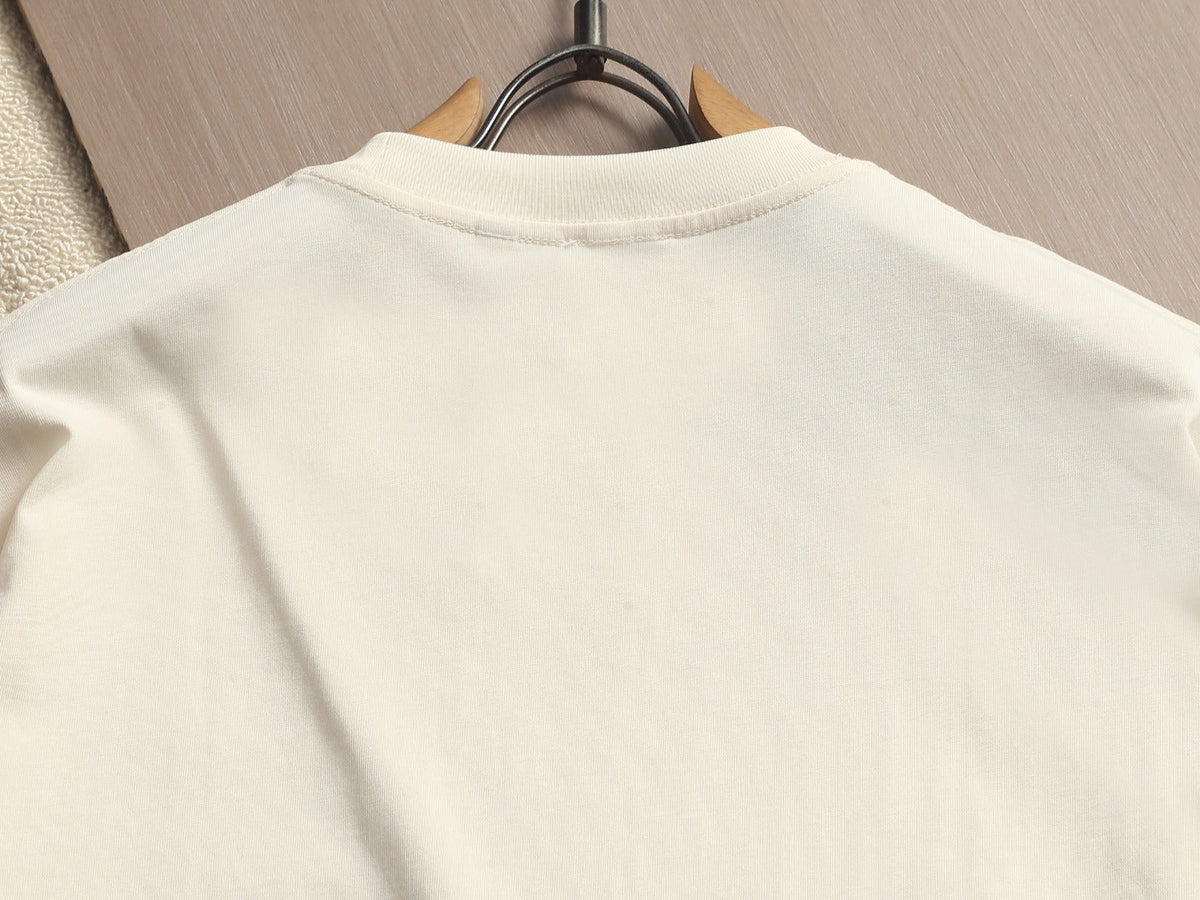 Burberry Men Knight Oversized T-Shirt Cream Yellow Cotton
